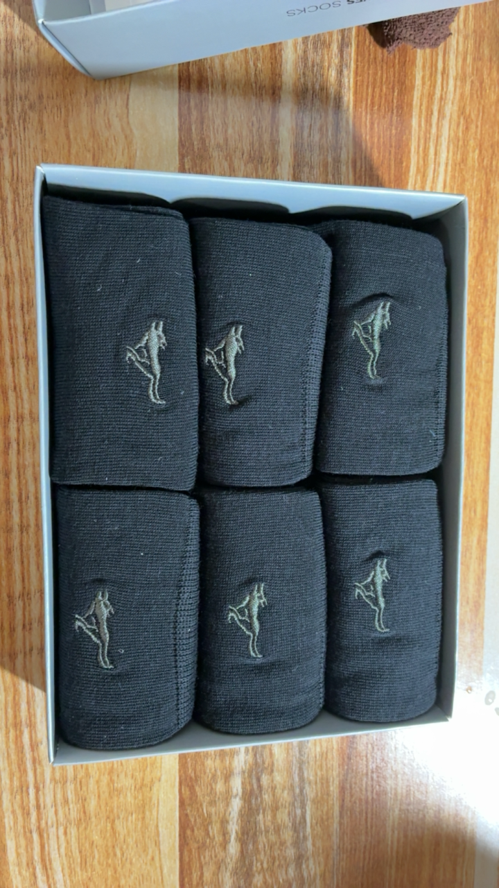 七匹狼100%纯棉男士中筒袜春夏抗菌防臭吸汗薄款透气休闲棉袜 纯色款(黑色x6) 均码 实拍图