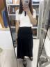 优衣库棉莫代尔混纺POLO领拼色针织衫/短袖女装26春夏新款485224 01 乳白色 S 实拍图