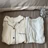 MUJI 女式无侧缝双层纱织长袖睡衣 家居服套装纯棉女装七夕情人节礼物 米白色 M （上装160/84A 下装160/66A） 实拍图