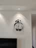 帝斓新款客厅静音熊猫挂钟家用创意挂墙电子时钟卧室现代装饰钟表挂表 HH大号46*36cm脚脚摇摆 实拍图