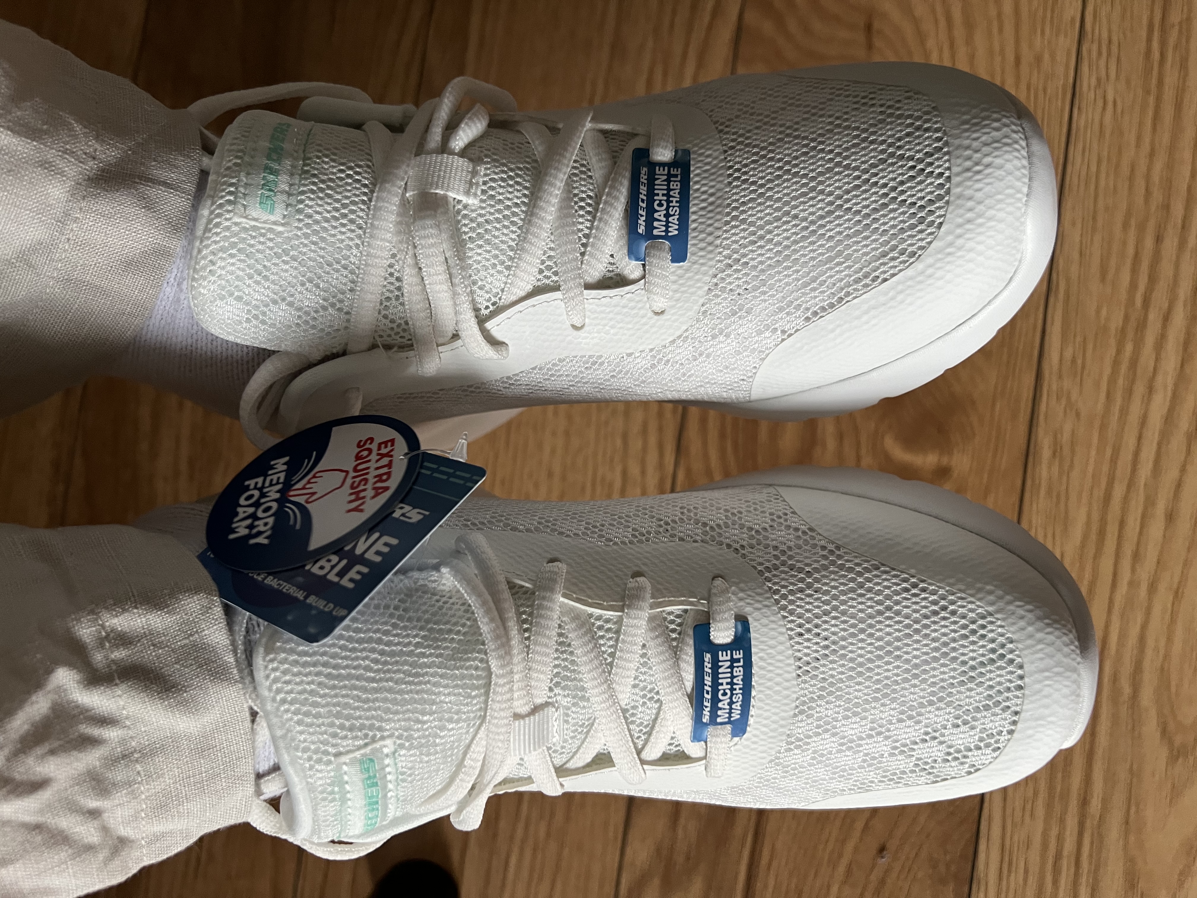 斯凯奇（Skechers）透气休闲鞋女鞋网面跑步鞋户外运动鞋健步鞋 149542-WHT 8 实拍图
