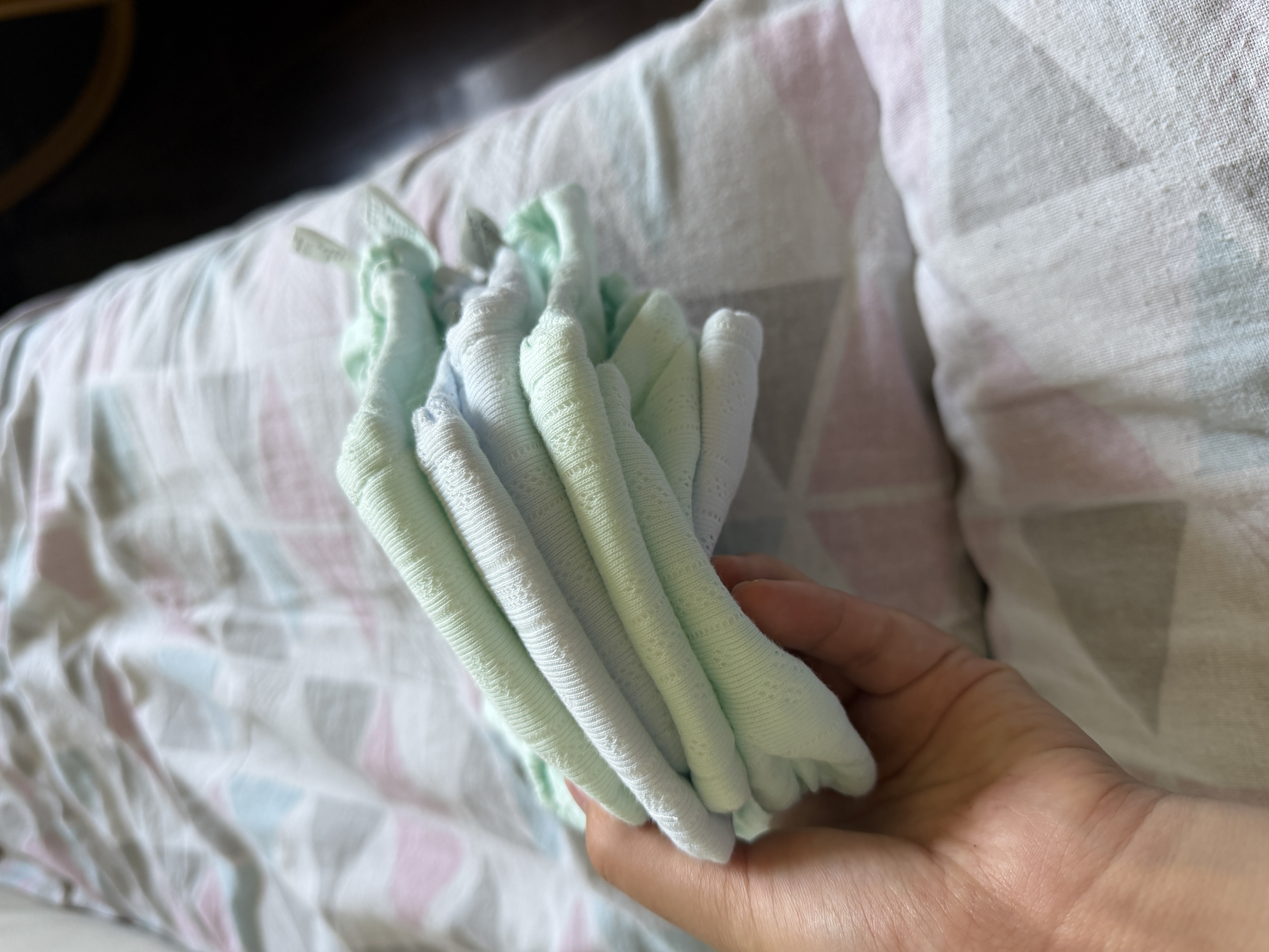 贝肽斯尿布婴儿纱布如厕训练裤隔尿可水洗宝宝戒尿不湿100码6条装 蓝绿 实拍图