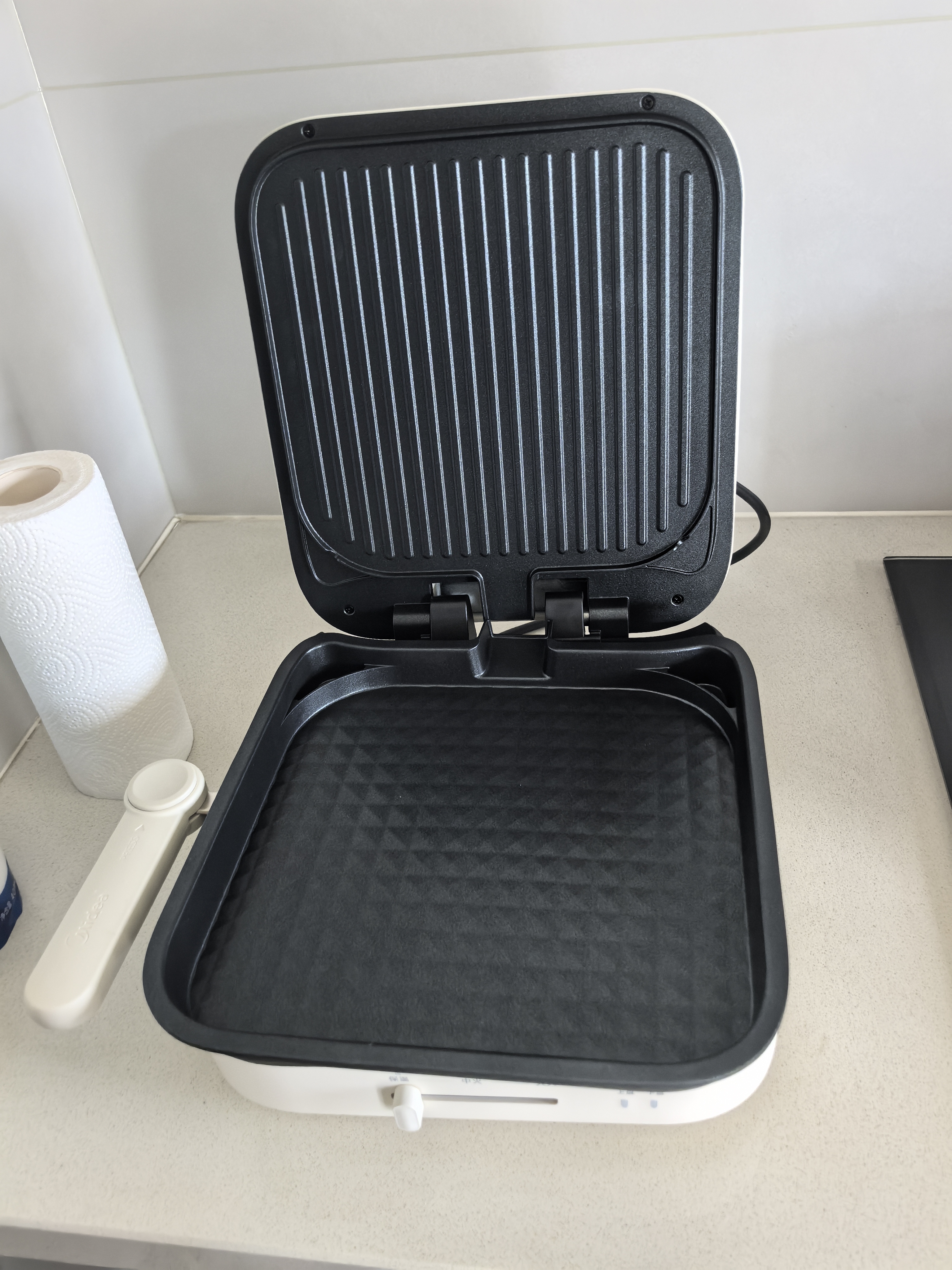 美的（Midea）电饼铛家用下盘可拆洗大火力三明治早餐机煎烤锅 方形双面加热加深大尺寸升级蒸汽烙饼烤肉锅28J51 实拍图