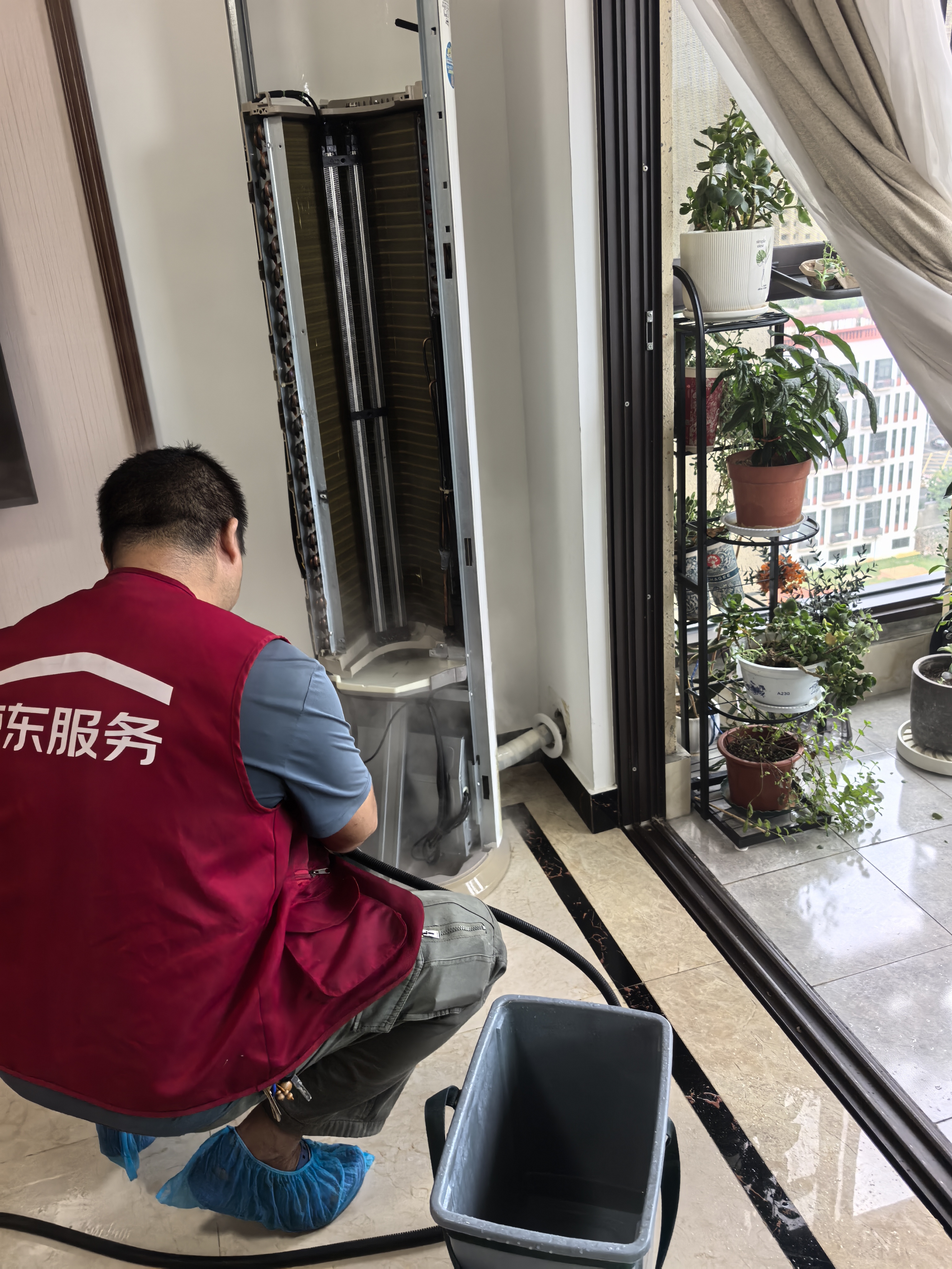 京东家政清洗 空调圆柱柜机全拆洗 家电清洗上门服务清洁保养保洁 实拍图