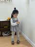 班喜迪女童打底裤秋装2026新款儿童休闲长裤春秋款外穿公主洋气宝宝裤子 灰色 100 实拍图