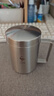 三四钢®316L不锈钢水杯儿童学生口杯水杯304盖食品级泡茶杯防摔马克杯 420ml：双层防烫 实拍图