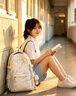 唐狮书包初中女生2026新款高中小学生大容量旅游轻便双肩包高颜值背包 实拍图