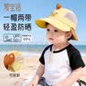 爱宝适婴儿帽子夏季薄款大帽檐披肩帽宝宝网眼遮阳渔夫帽盆帽T314 黄色 实拍图