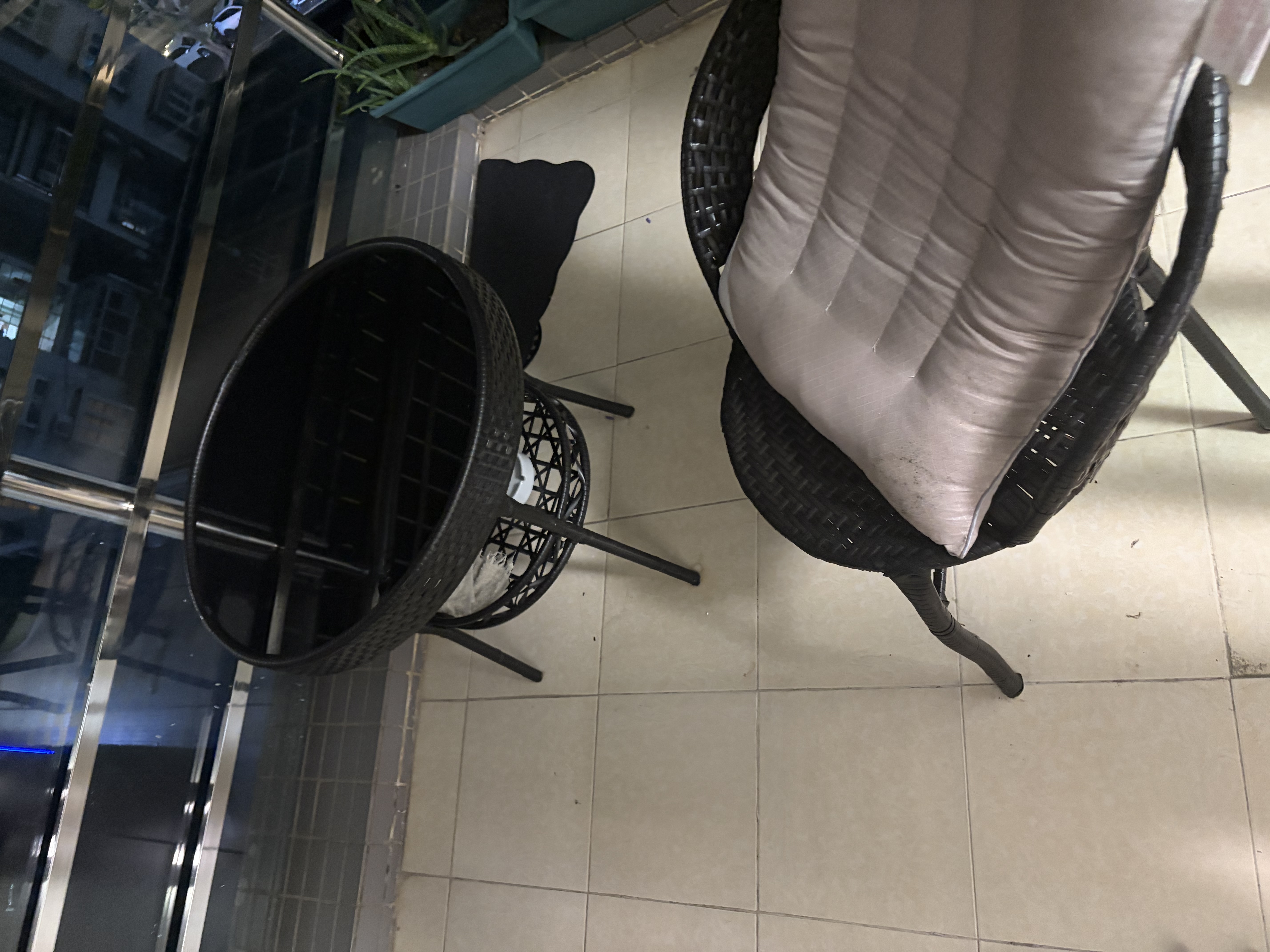 泰旭嘉阳台休闲桌椅藤椅三件套喝茶桌椅组合户外庭院露台茶桌茶几藤编椅 黑咖色两椅一桌【不含赠品】 实拍图