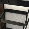 甄严选推车置物架落地多层收纳架宿舍移动零食架厨房架子家用带轮储物架 【加厚碳钢】三层黑色送滑轮 实拍图