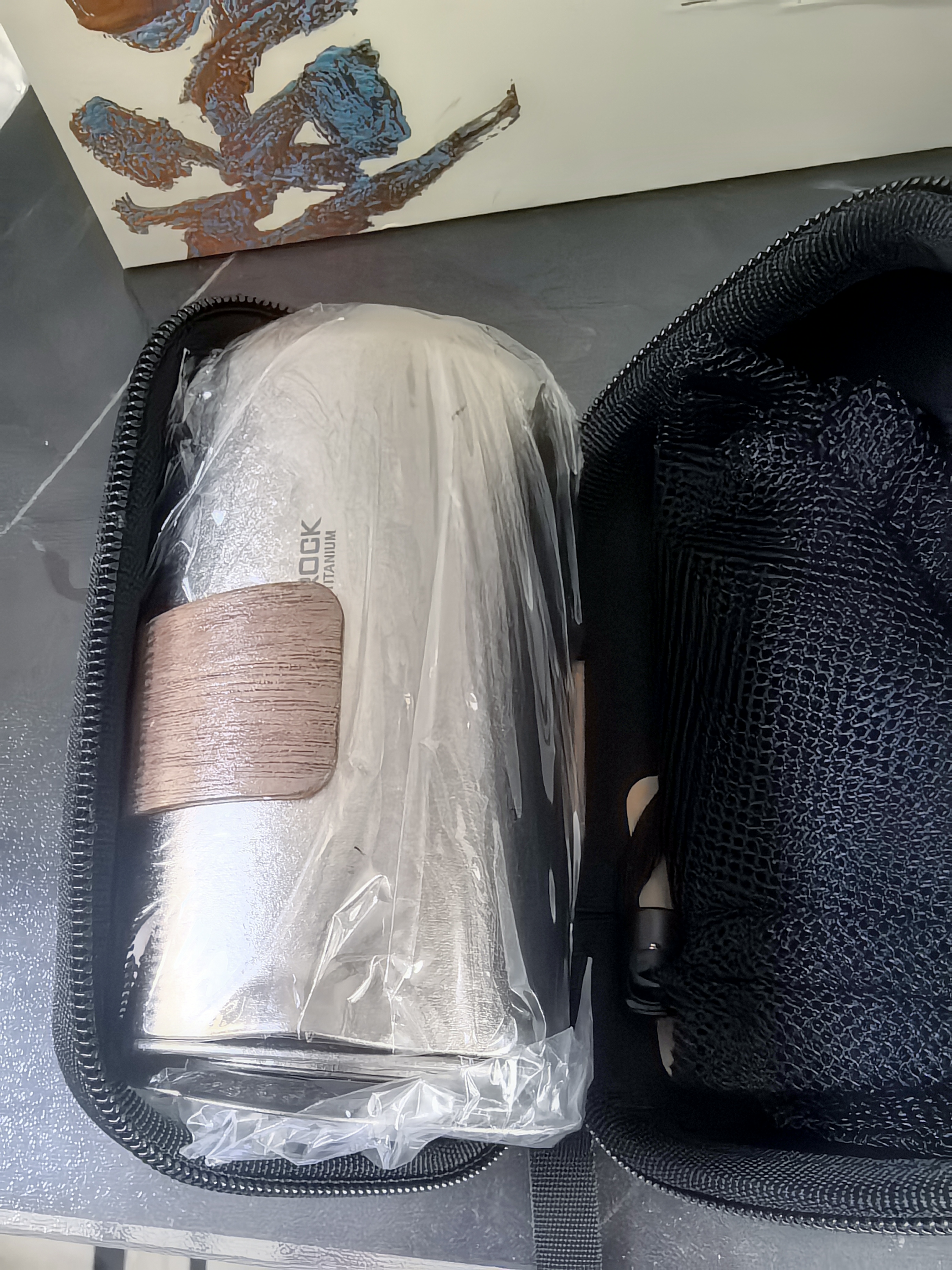 SNOW ROCK钛茶杯99.99%抑菌纯钛茶具套装功夫茶具健康钛茶杯便携式旅行茶具 银色套装1鹰嘴杯+1茶滤+5个茶杯 实拍图