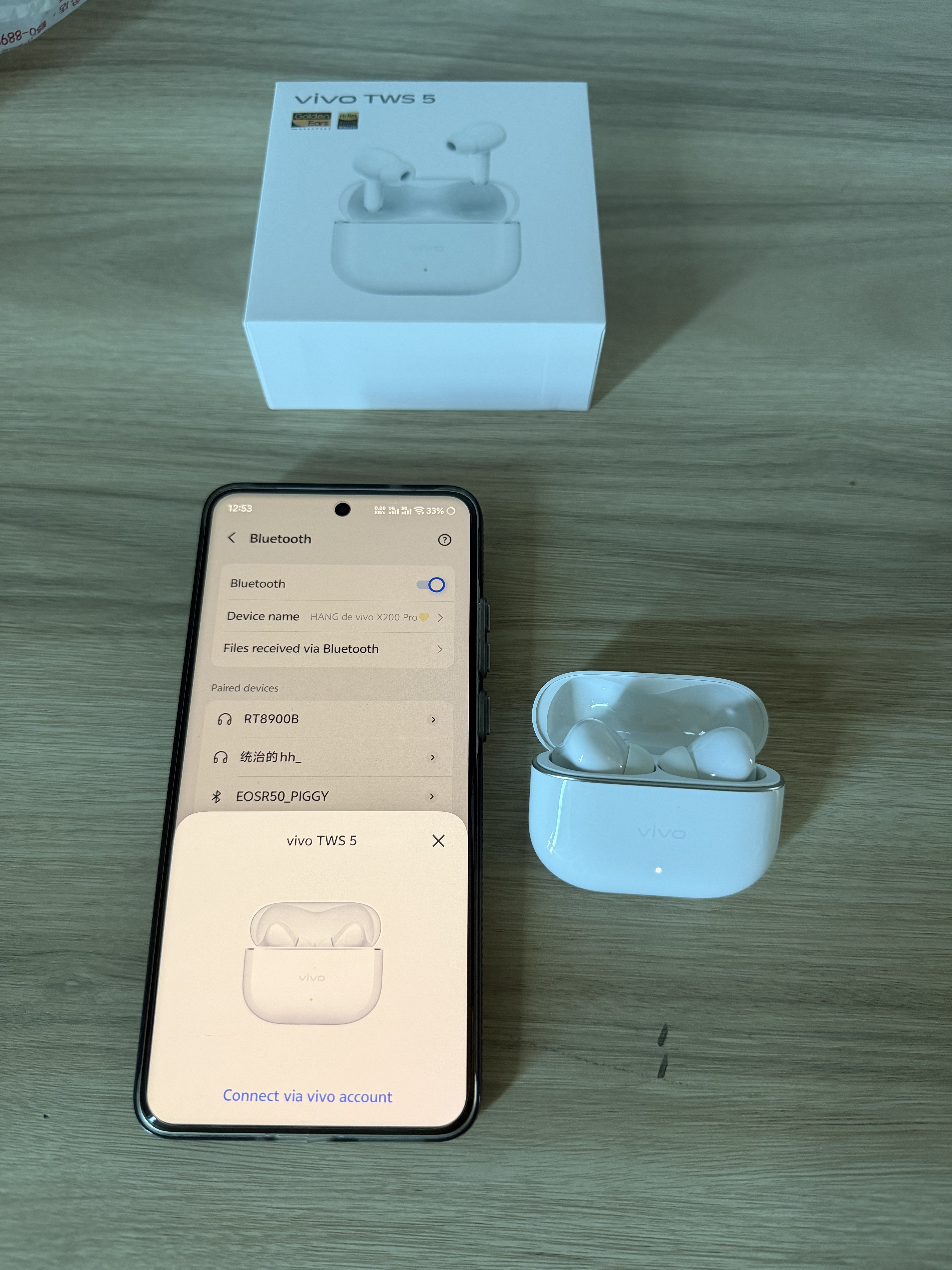 vivo TWS 5 简单白 60dB深海智慧降噪 跨生态无缝三连接 蓝牙耳机 苹果华为小米oppo手机通用 实拍图