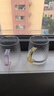 唯铭诺（WEIMINGNUO）锤纹玻璃杯家用泡茶杯耐热加厚喝水杯带把啤酒杯子套装 四色350ML 实拍图
