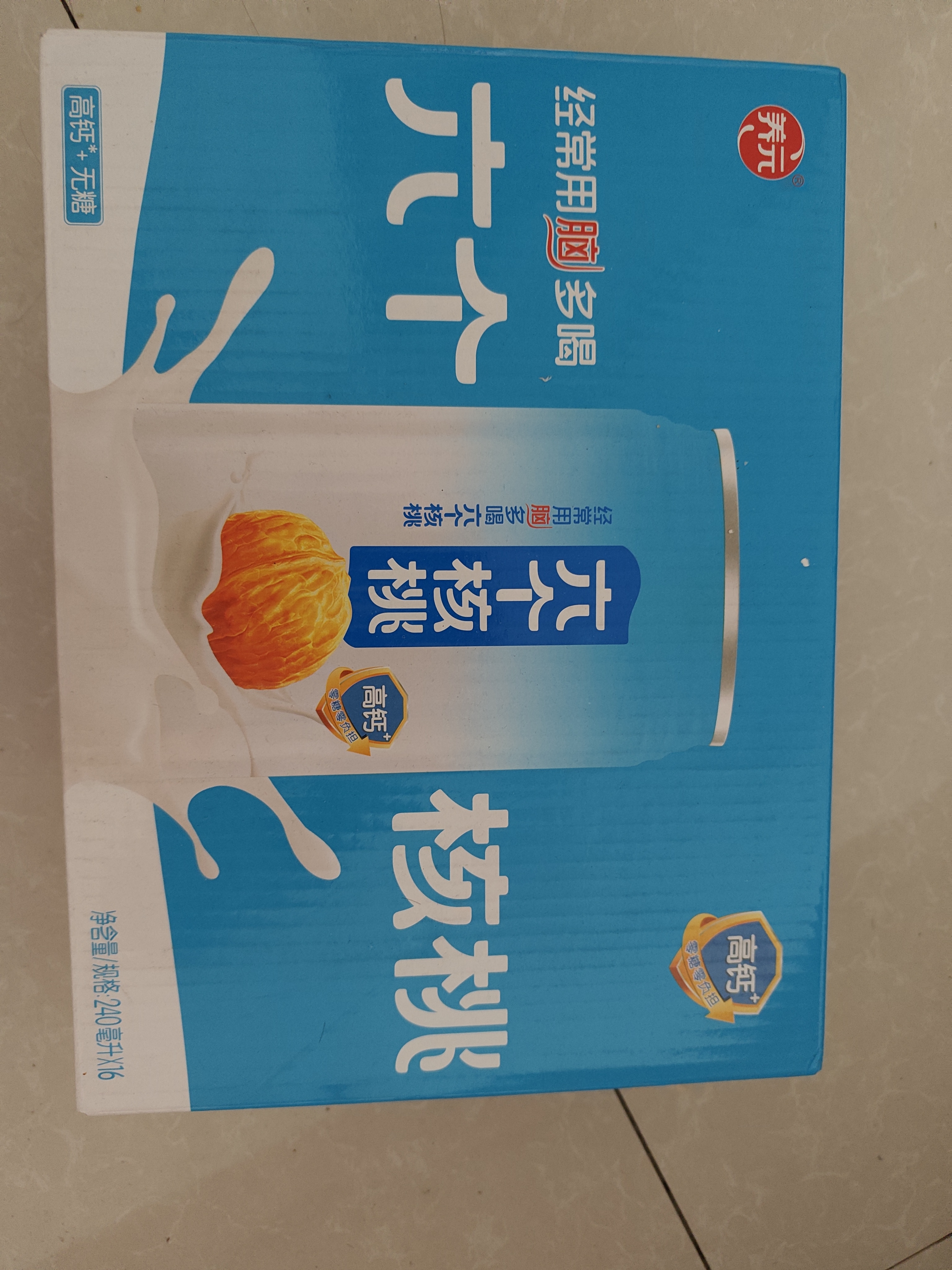 养元六个核桃 无糖高钙核桃乳饮料 240ml*16罐 整箱装 实拍图