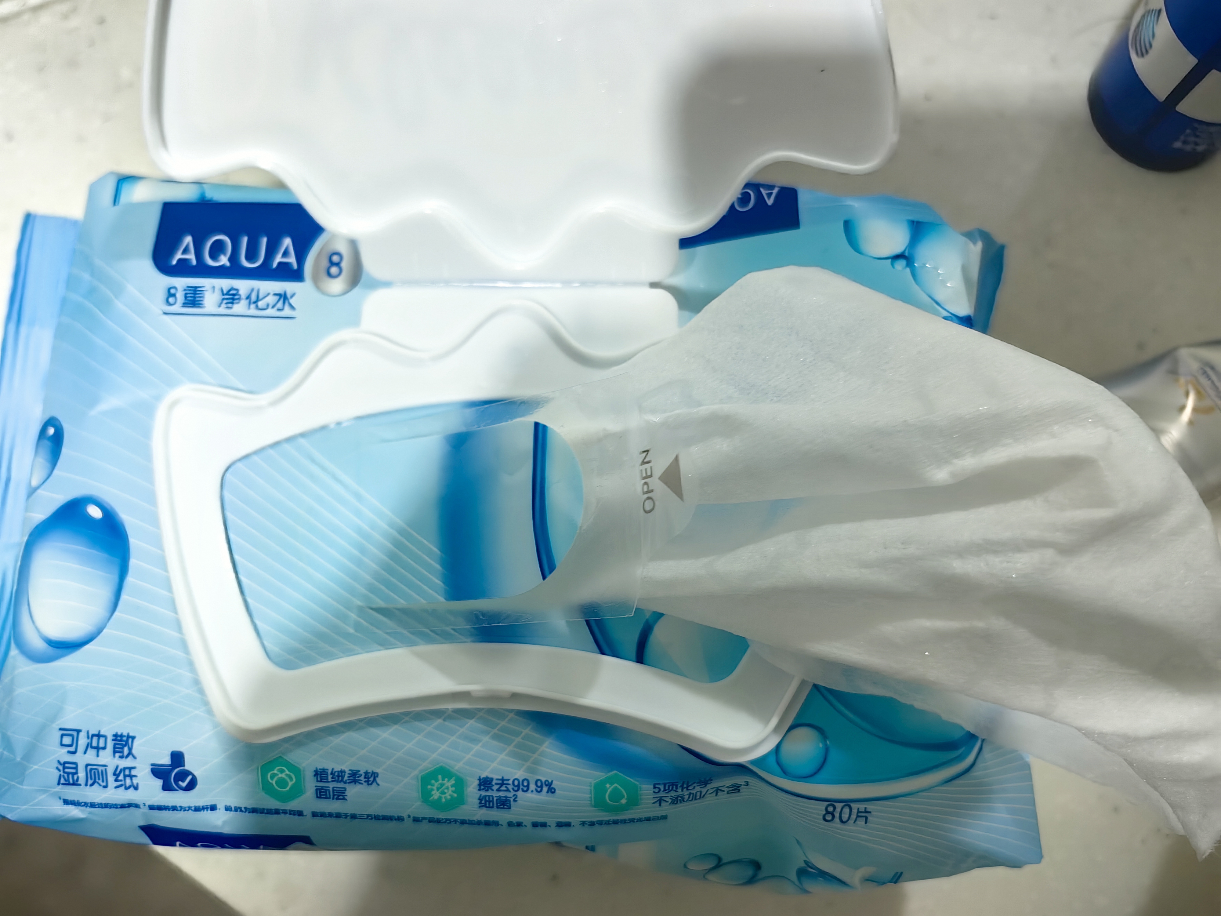 舒洁（Kleenex）湿厕纸家庭装80抽*6包（480抽）洁厕湿巾纯水湿纸巾 实拍图