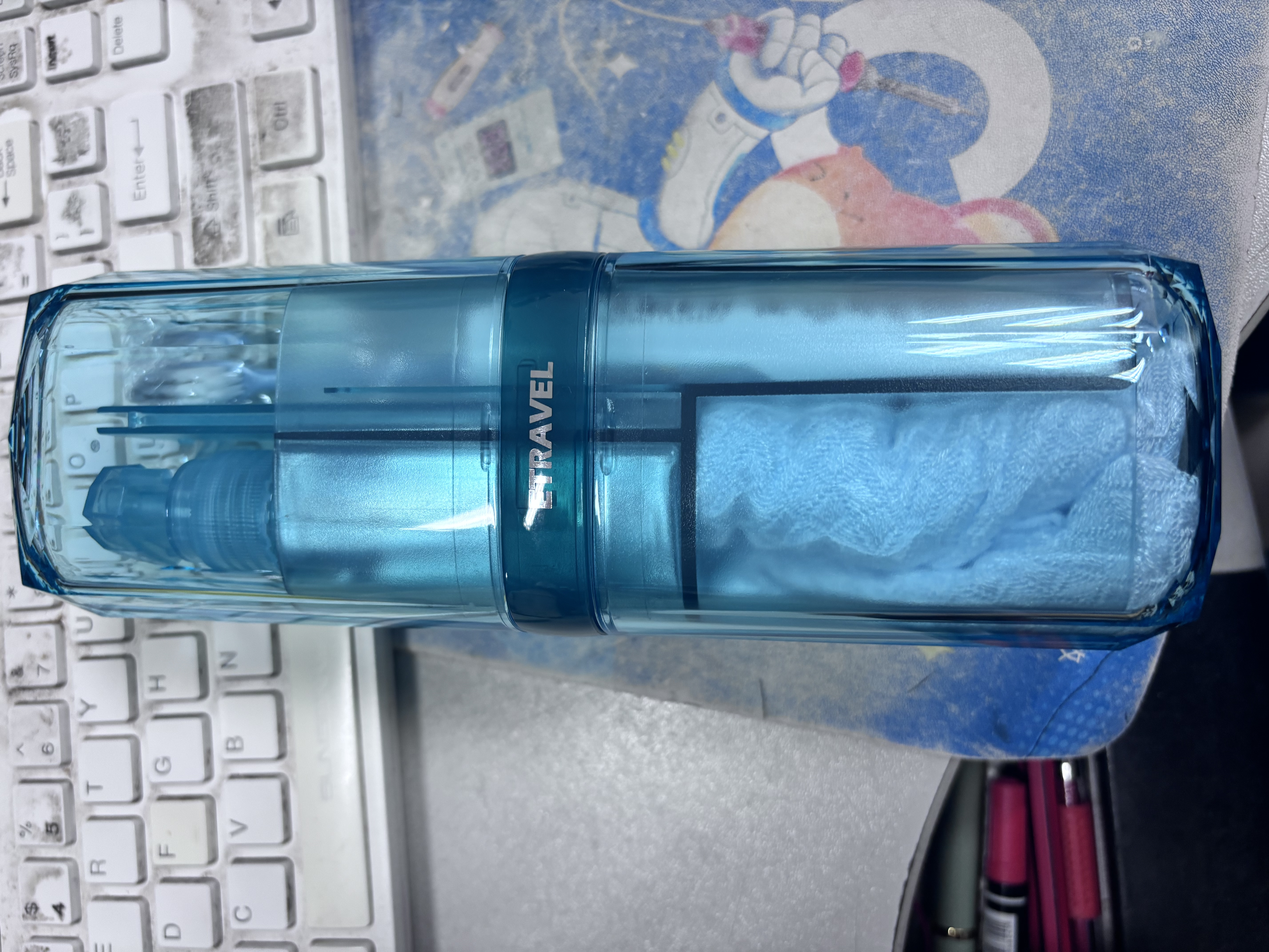 易旅（Etravel）旅行洗漱杯洗漱套装男女士洗漱包出差便携用品分装瓶 宝石蓝8件套 实拍图