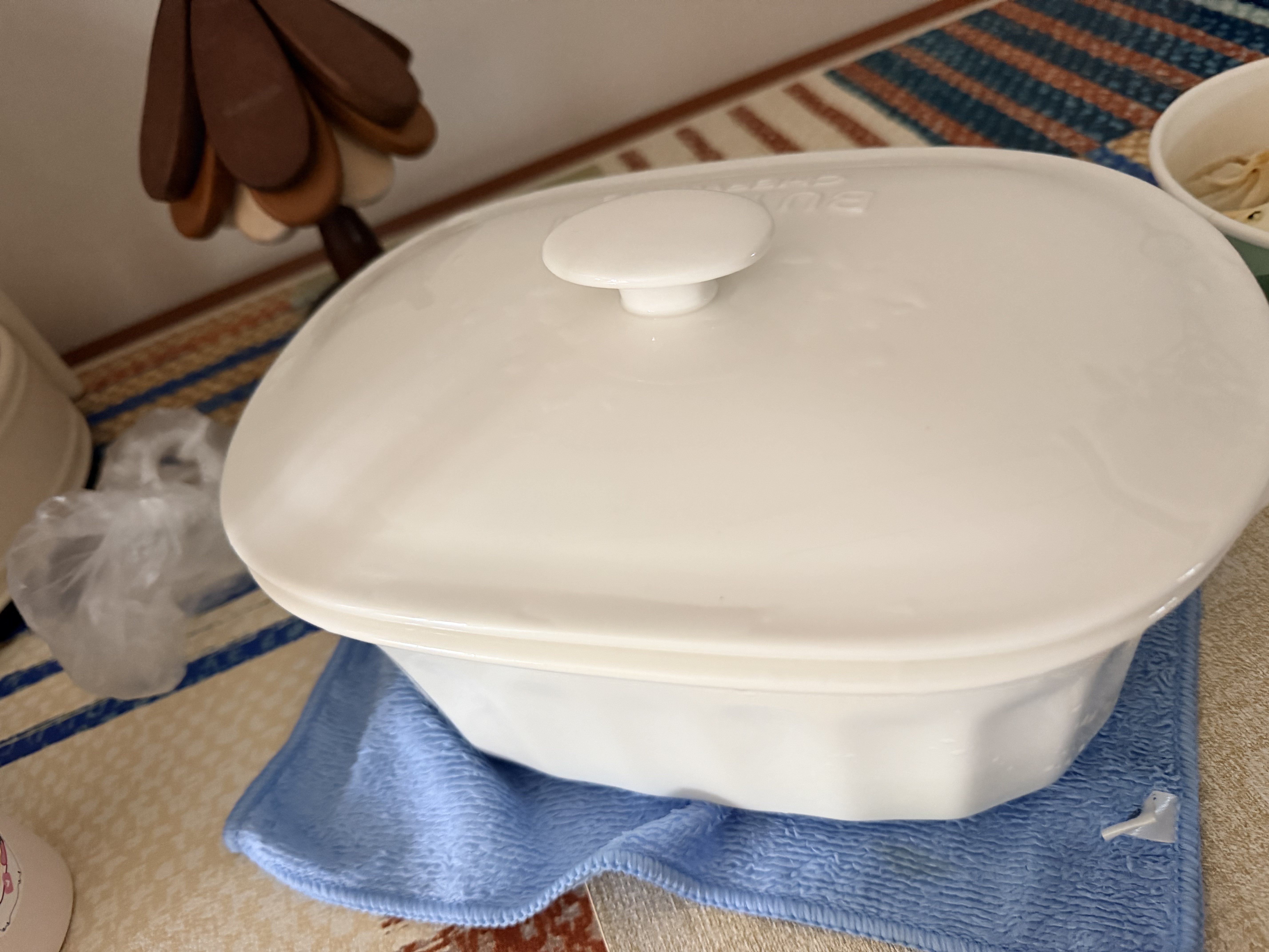 北鼎（Buydeem）陶瓷大炖盅2L陶瓷蒸碗汤盅家用餐具微波炉碗碗蒸炖锅电烤箱适用 梨花白配件 实拍图