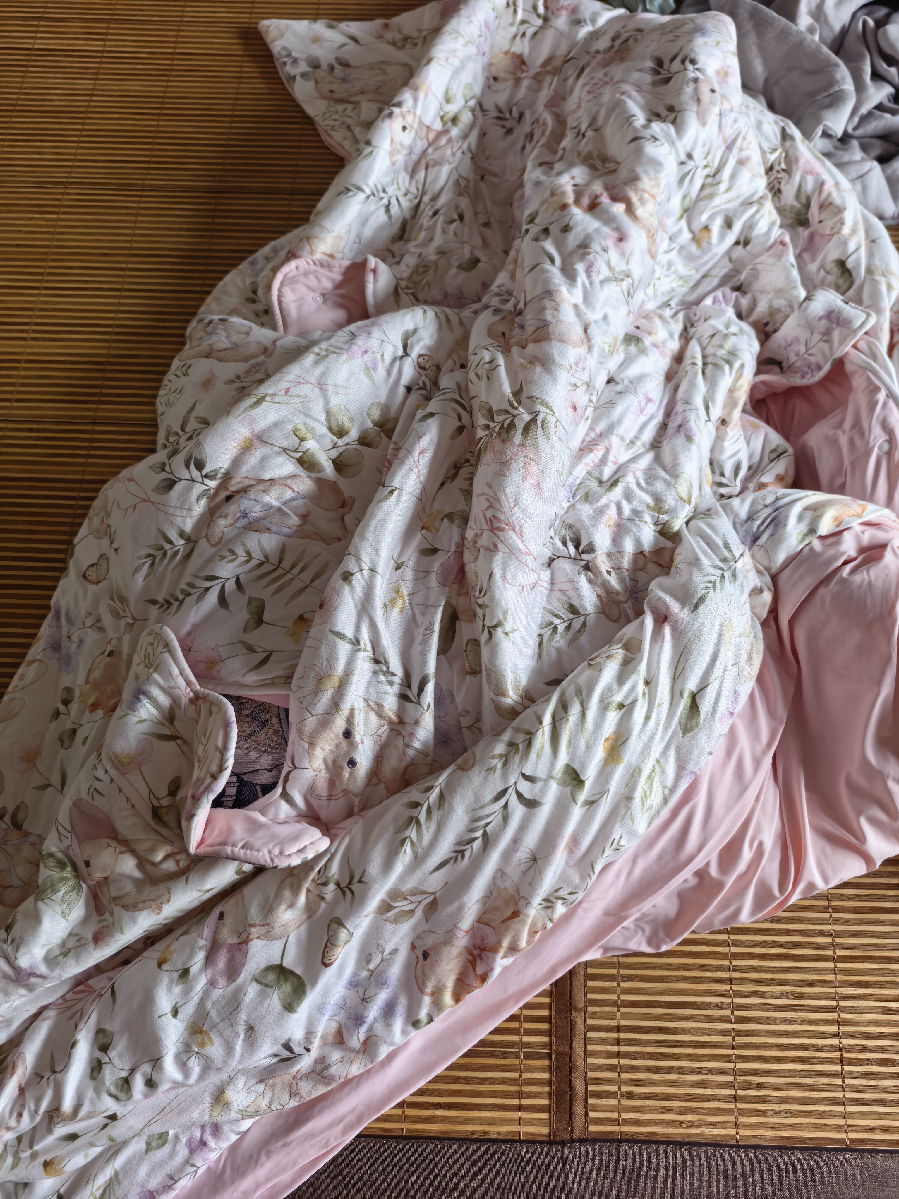 威尔贝鲁儿童防踢被子婴儿睡袋宝宝【桑蚕丝】夏空调被 樱野150*150cm 实拍图
