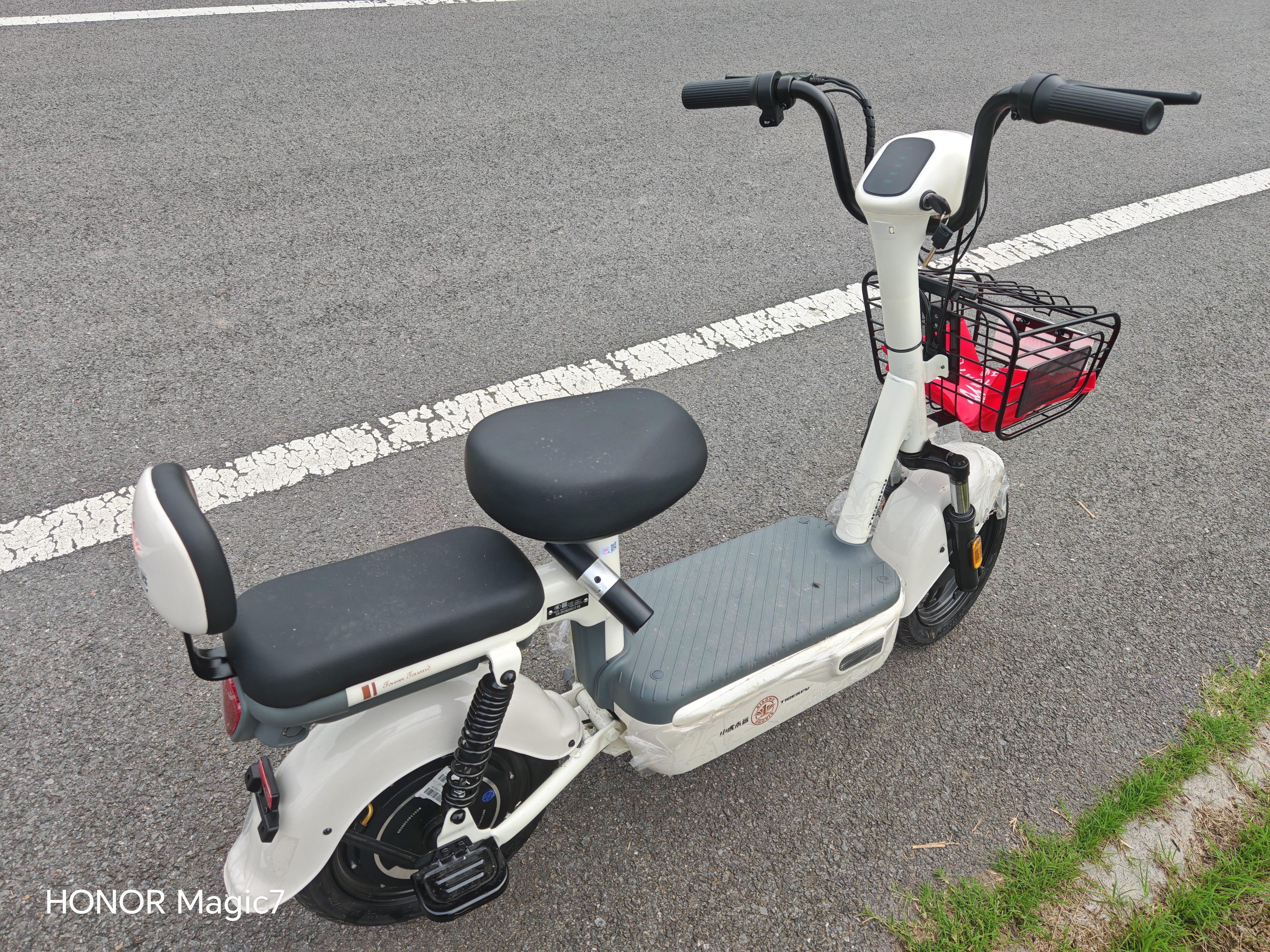驰小虎电动自行车 吉祥虎新国标电动车电动自行车48V12Ah铅酸电池长续航电瓶车成人代步车电车白色 实拍图