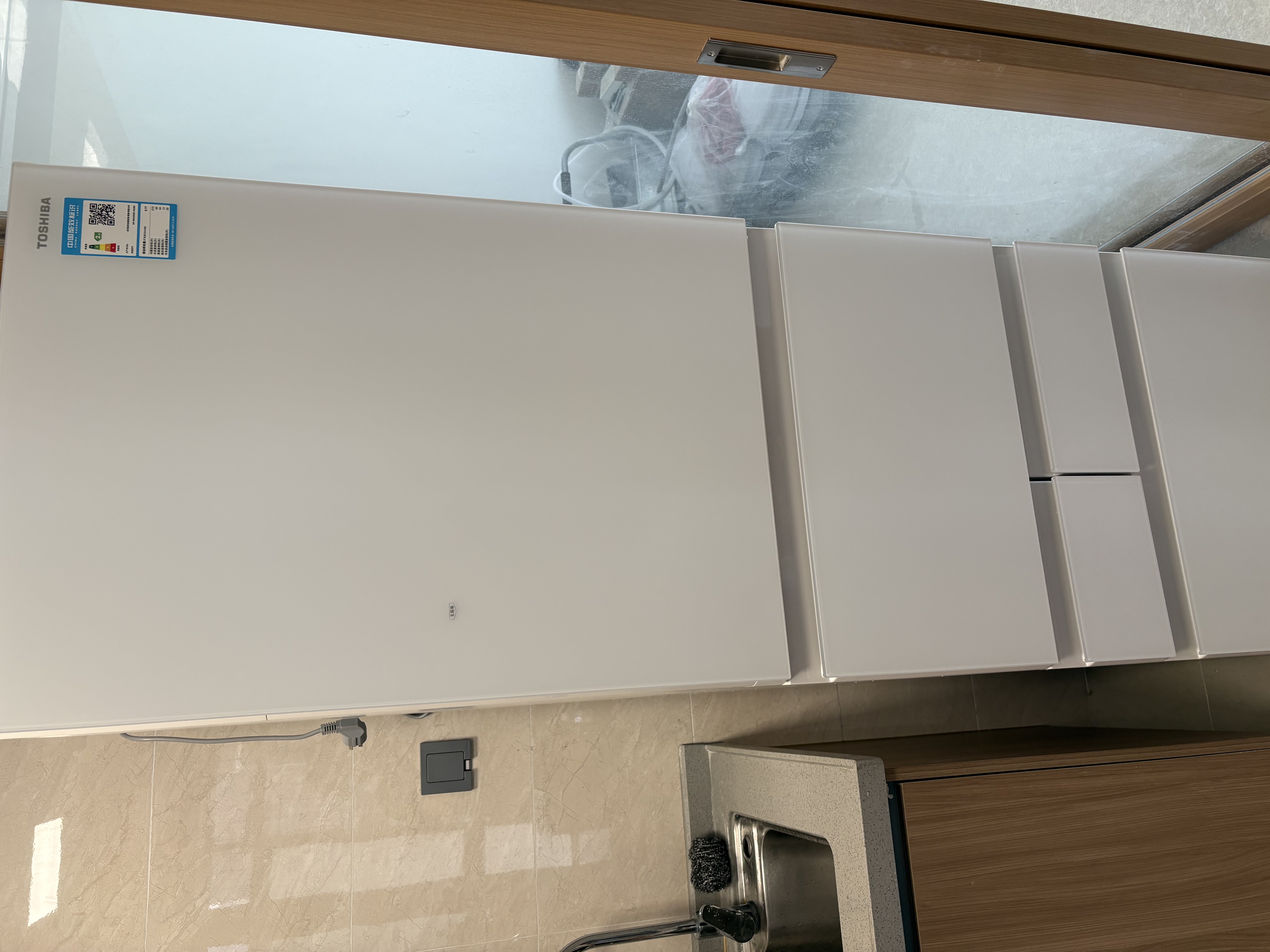 东芝（TOSHIBA）小白桃409L五门日式多门家用冰箱小型429嵌入式自动制冰玻璃面板小户型GR-RM429WE-PG2B3 实拍图