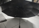 京东京造 总裁 全自动雨伞三折加大折叠商务复古自动木柄伞 蓝色23寸105cm 实拍图
