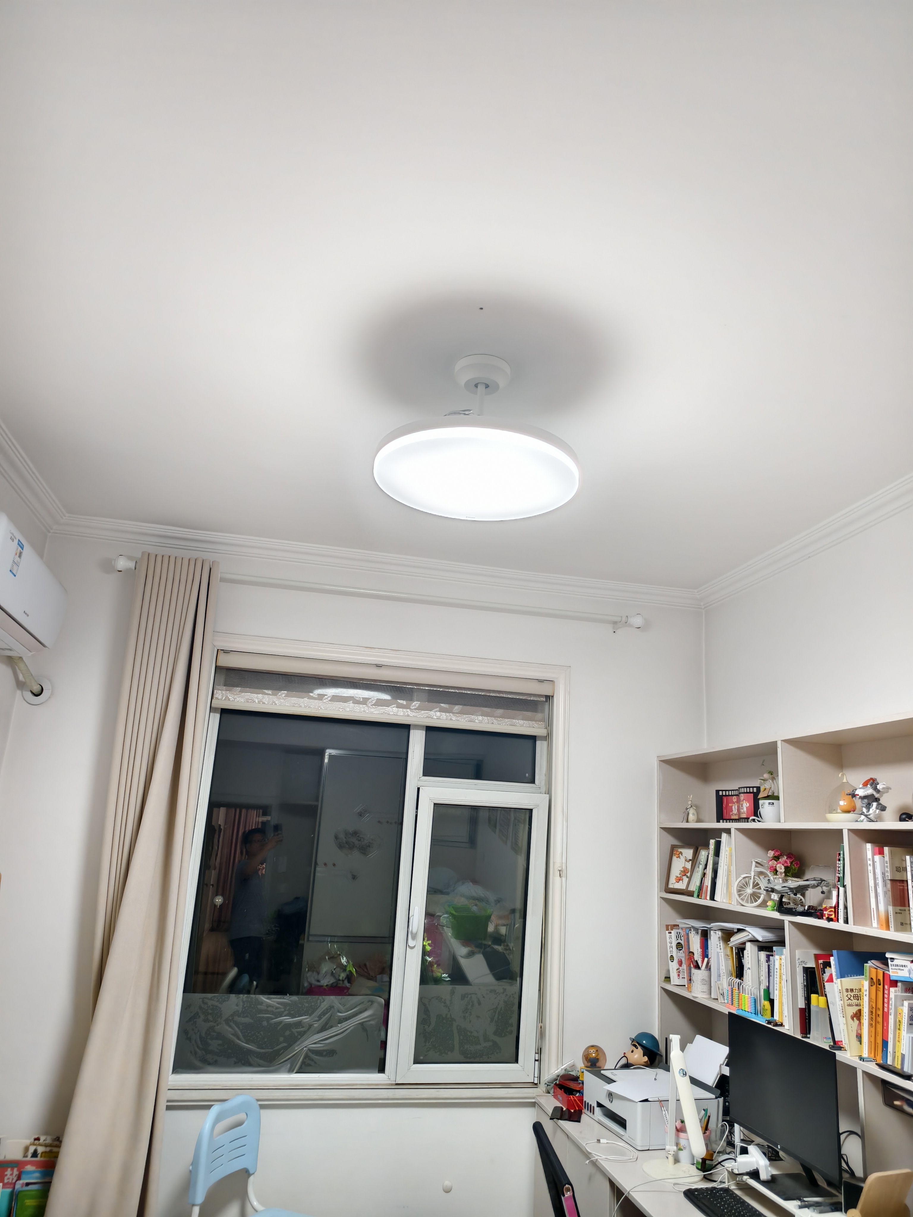 欧普照明（OPPLE）风扇灯遥控空调搭子照明Ra98餐厅卧室电风扇护眼低噪42寸 冰风白 实拍图