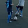 李宁（LI-NING）足球袜儿童长筒袜过膝防滑训练护腿板袜套高筒长袜子男蓝白-S 实拍图