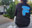 斐乐 FUSION斐乐潮牌女装情侣款针织短袖衫春夏新款凉感防晒宽松T恤 正黑色-BK M （170/92A/M） 实拍图