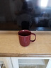 MUJI炻瓷 马克杯 水杯杯子 桌面 带把手 咖啡杯 家用  暗红色 L 490ml 实拍图