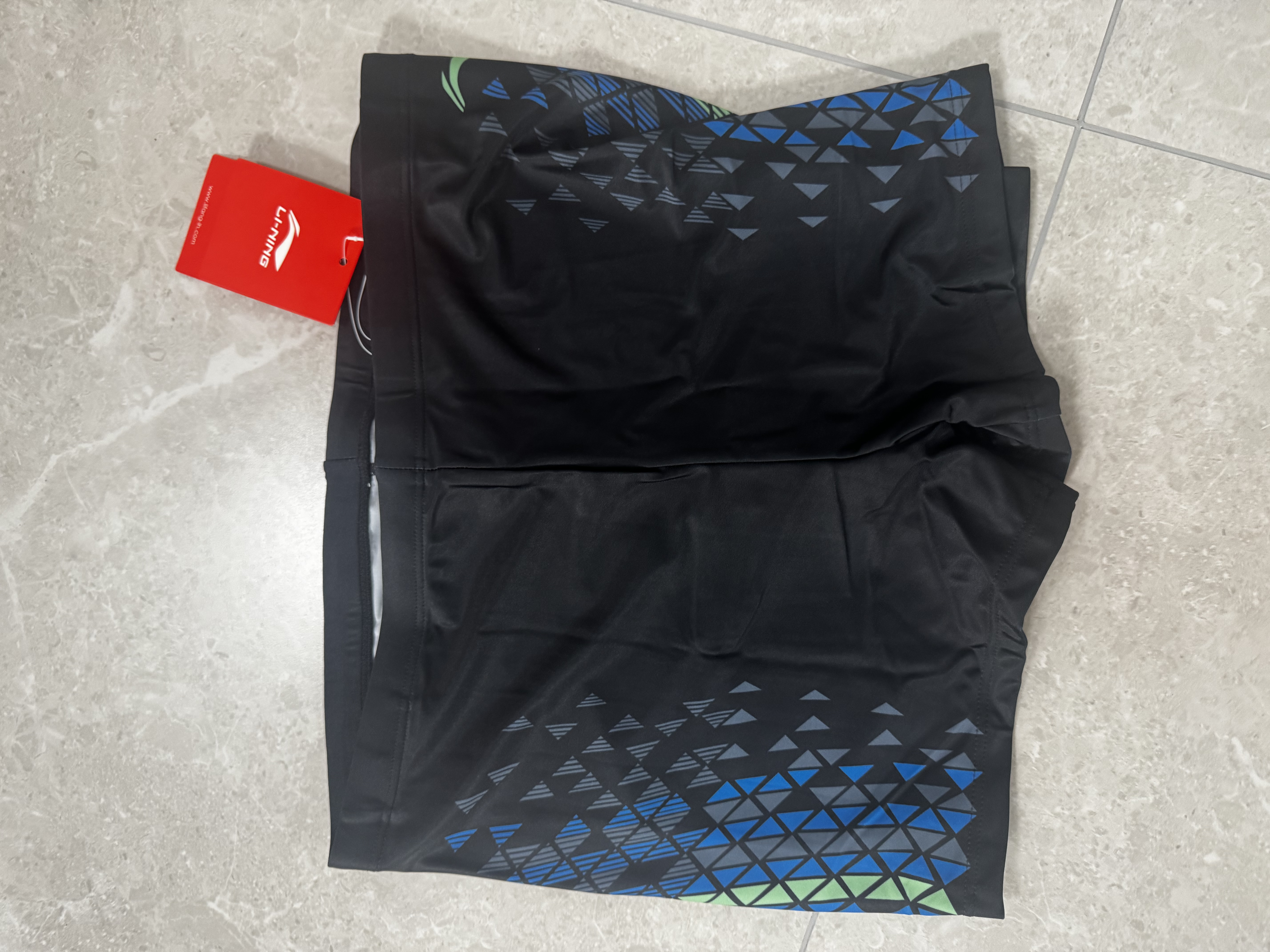 李宁（LI-NING）泳裤男士宽松游泳裤高档温泉平角泳衣单条123 黑色3XL 实拍图