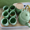 古笙记 青瓷茶具套装家用茶壶茶杯景德镇陶瓷现代简约中式大号提梁壶 青瓷茶具（1壶+6杯+储水盘+茶罐 实拍图