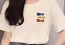 真维斯（Jeanswest）简约短袖女士夏季衣服2026新款纯棉百搭宽松半袖体恤女装显瘦t恤 米色 三种情绪_K L 实拍图
