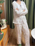 婧麒（JOYNCLEON）月子服夏薄款竹棉孕妇睡衣产后哺乳待产胸垫家居服 蓝L Jyz157092 实拍图