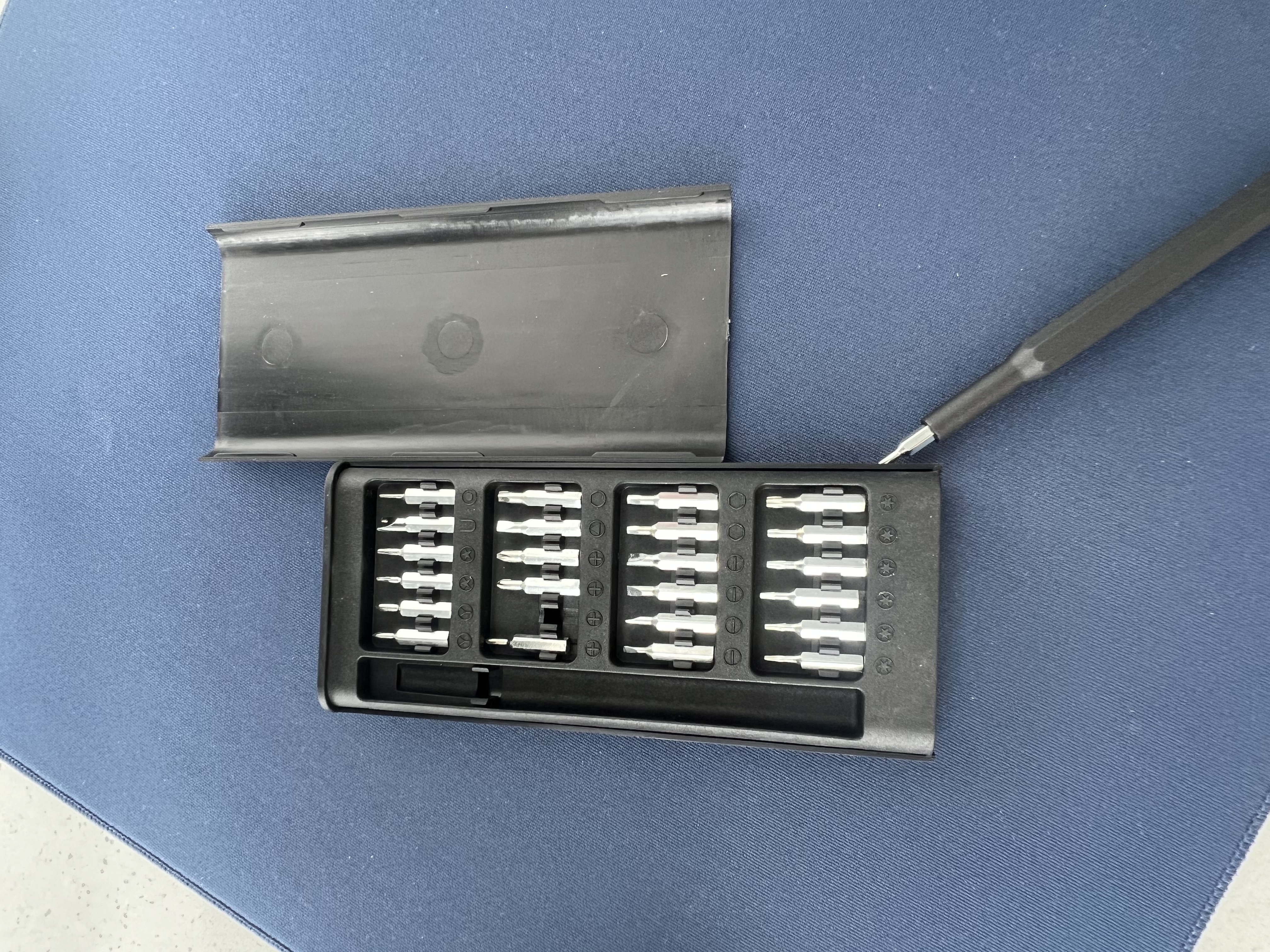 手工工具套装实验DIY多功能精密32合一24合一皮包款12合一螺丝刀起子手机电脑笔记本维修 工具盒25合一（塑料杆）颜色随机 实拍图