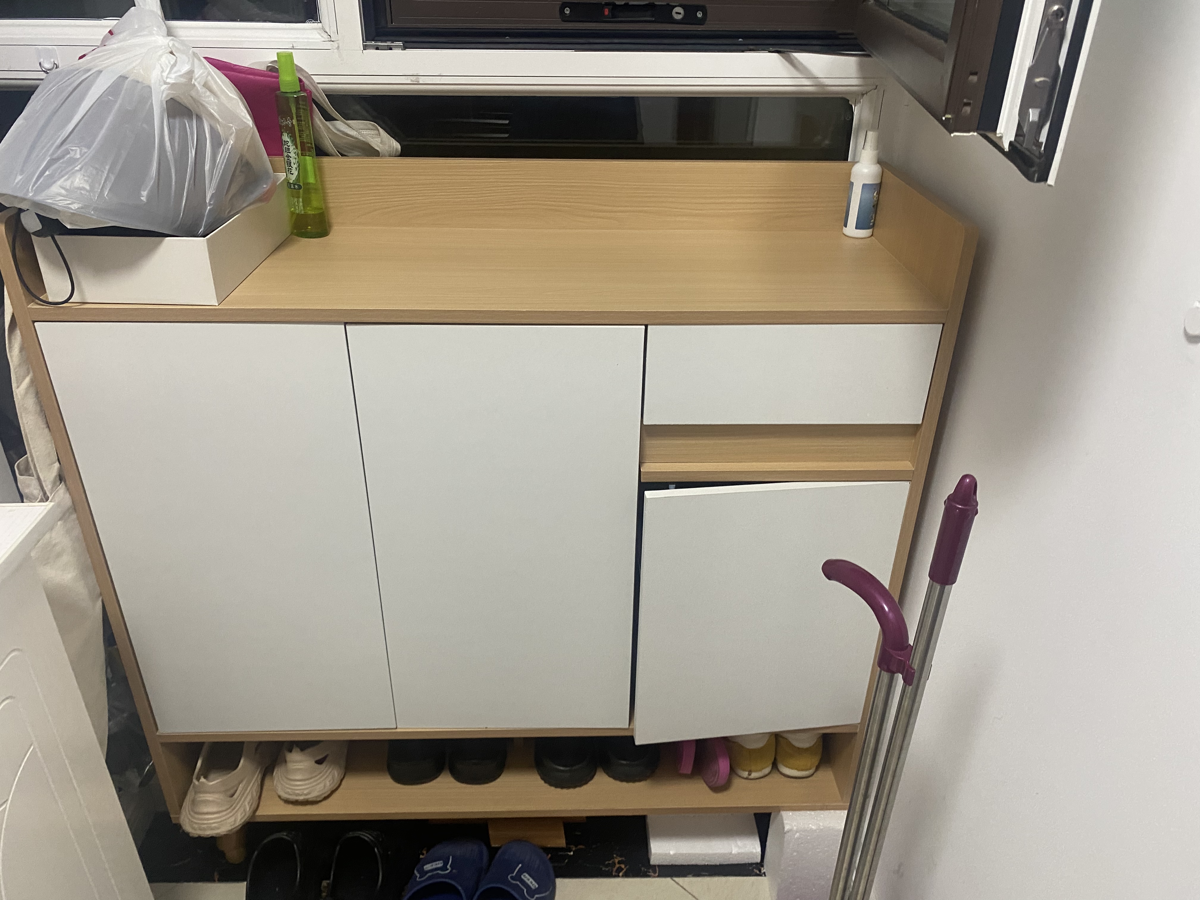 立太（LEADTEK）实木鞋柜门口入户柜鞋架家用门口多层家用鞋子收纳一体靠墙玄关柜 【人气热销-亏本回馈福利】100*32*100CM樱桃木色 实拍图