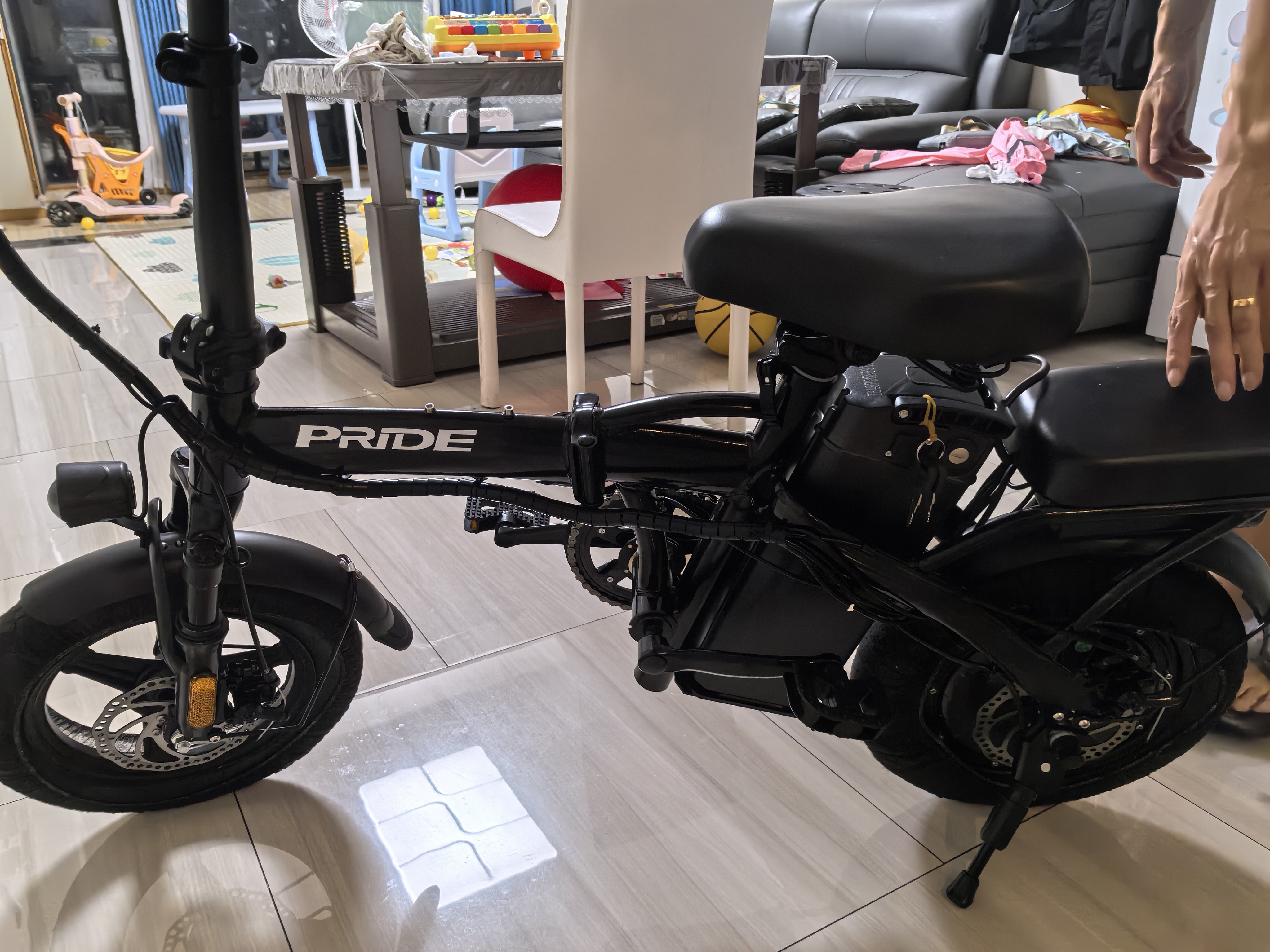 普莱德新国标折叠电动自行车 超长续航电动车 铝合金代驾车 锂电池助力男女通用成人电瓶车 代步电单车 豪华版-汽车S级电芯-纯电续航≤30km 实拍图