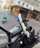 五匹电动车手机支架彩甲八爪甲壳摩托车骑行导航固定架减震防盗 彩甲版后视镜座斜角款 实拍图