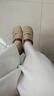 ZHR单鞋女复古圆头平底勃肯玛丽珍女鞋百搭软面皮鞋女 JF152 杏色 38 实拍图