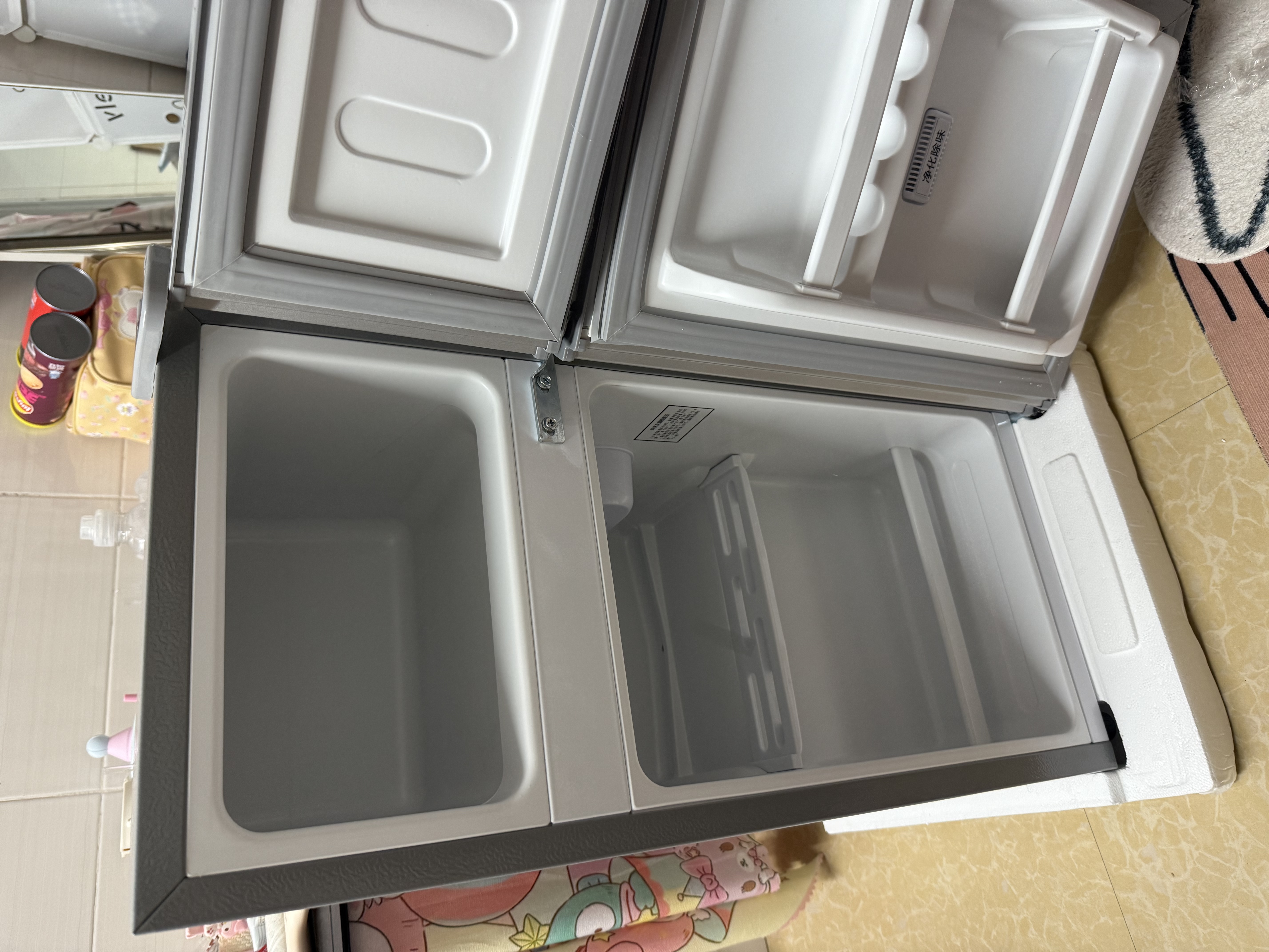 华宝小冰箱迷你小型家用冷藏冷冻两用一级能效出租房宿舍用办公室节能省电双门电冰箱 【一级能效】68L银色【全国联保】 实拍图