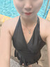 佑游泳衣女连衣裙泡温泉保守小胸聚拢性感显瘦泳装四件套19414黑色XL 实拍图