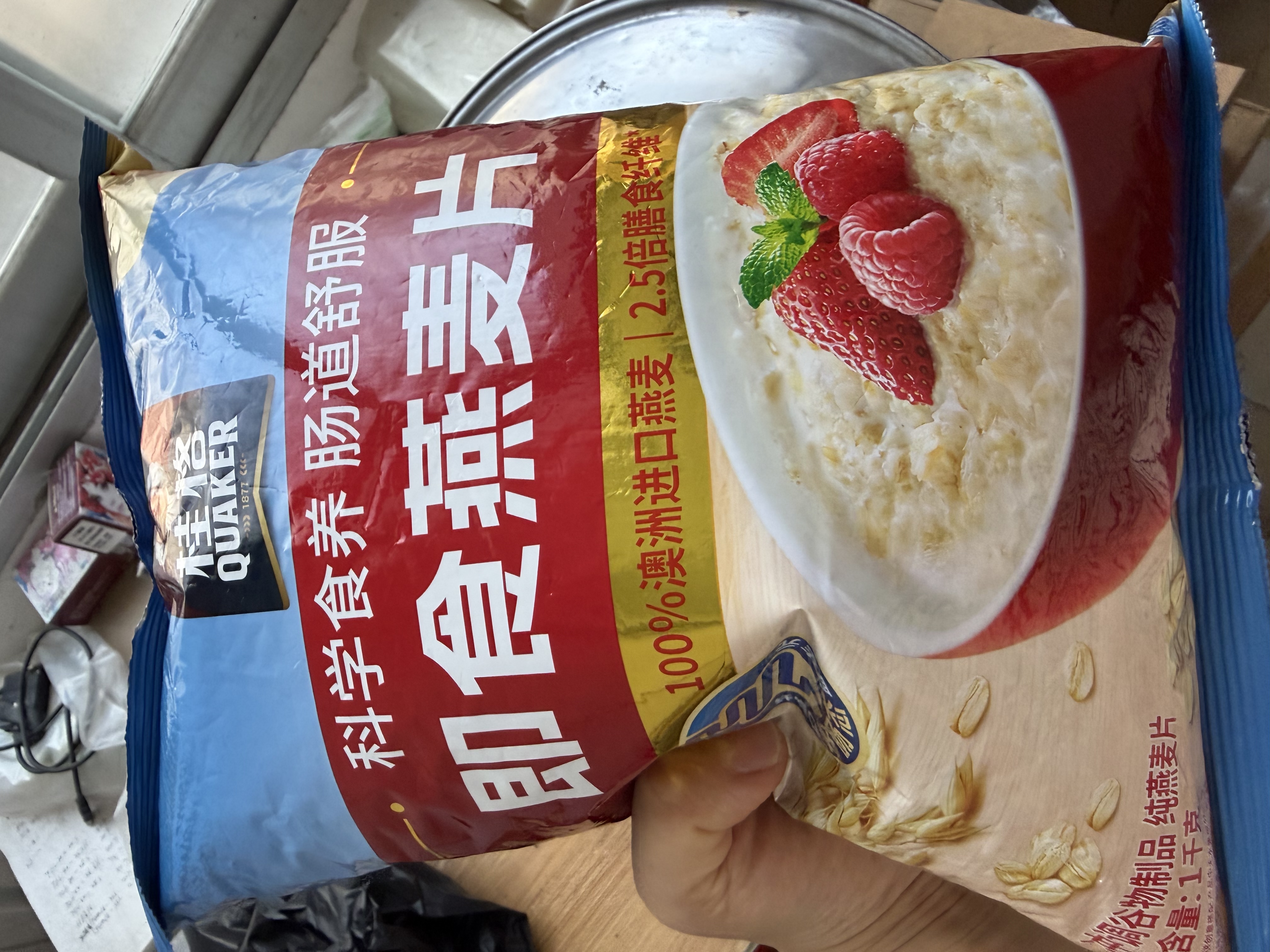 桂格（QUAKER）即食燕麦片1000克袋装 营养早餐 膳食纤维 零添加白砂糖 实拍图