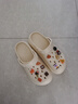 名创优品（MINISO）洞洞鞋女男款EVA夏外穿沙滩凉鞋防滑踩屎感情侣 卡其+趣味零食 实拍图
