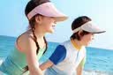 如山（LUSN）儿童防晒帽子夏季宝宝无骨户外空顶防晒帽鸭舌大帽檐女童男款 实拍图