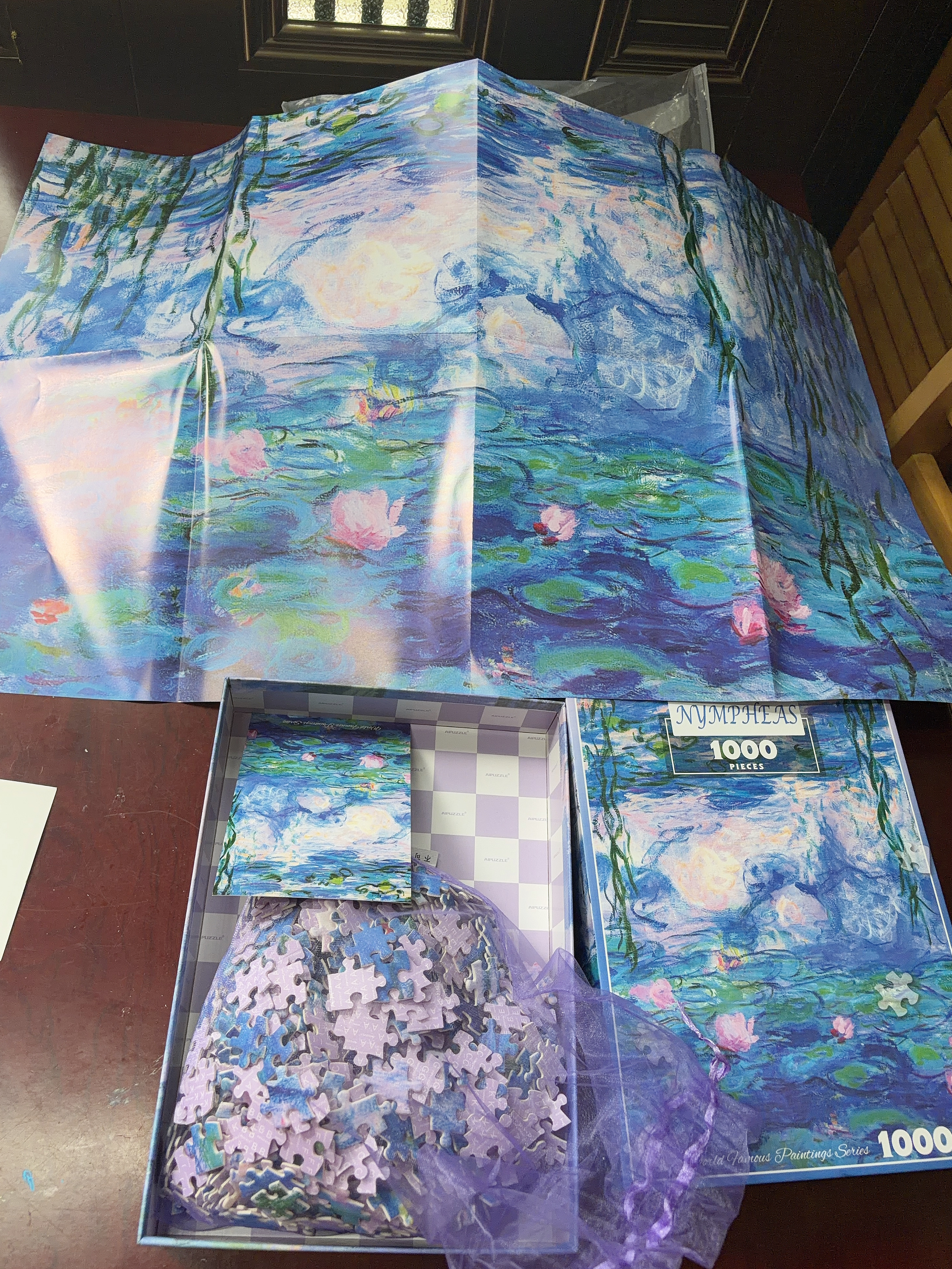 AIPUZZLE睡莲-1000片莫奈世界名画拼图 成人白卡拼图  高难度中秋节礼物 实拍图