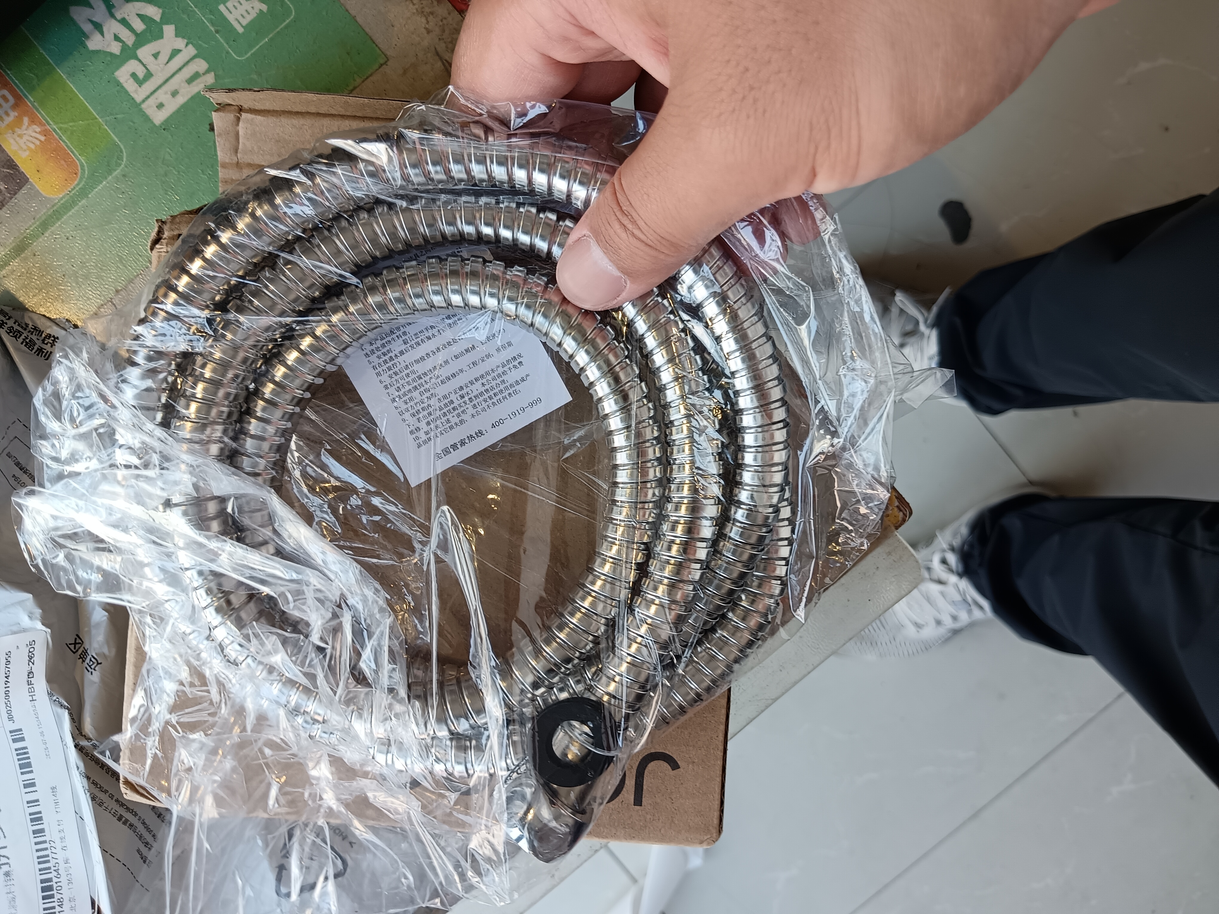九牧（JOMOO）花洒软管优质不锈钢编织管双扣耐高温防爆淋浴软管1.5米 H2121 实拍图