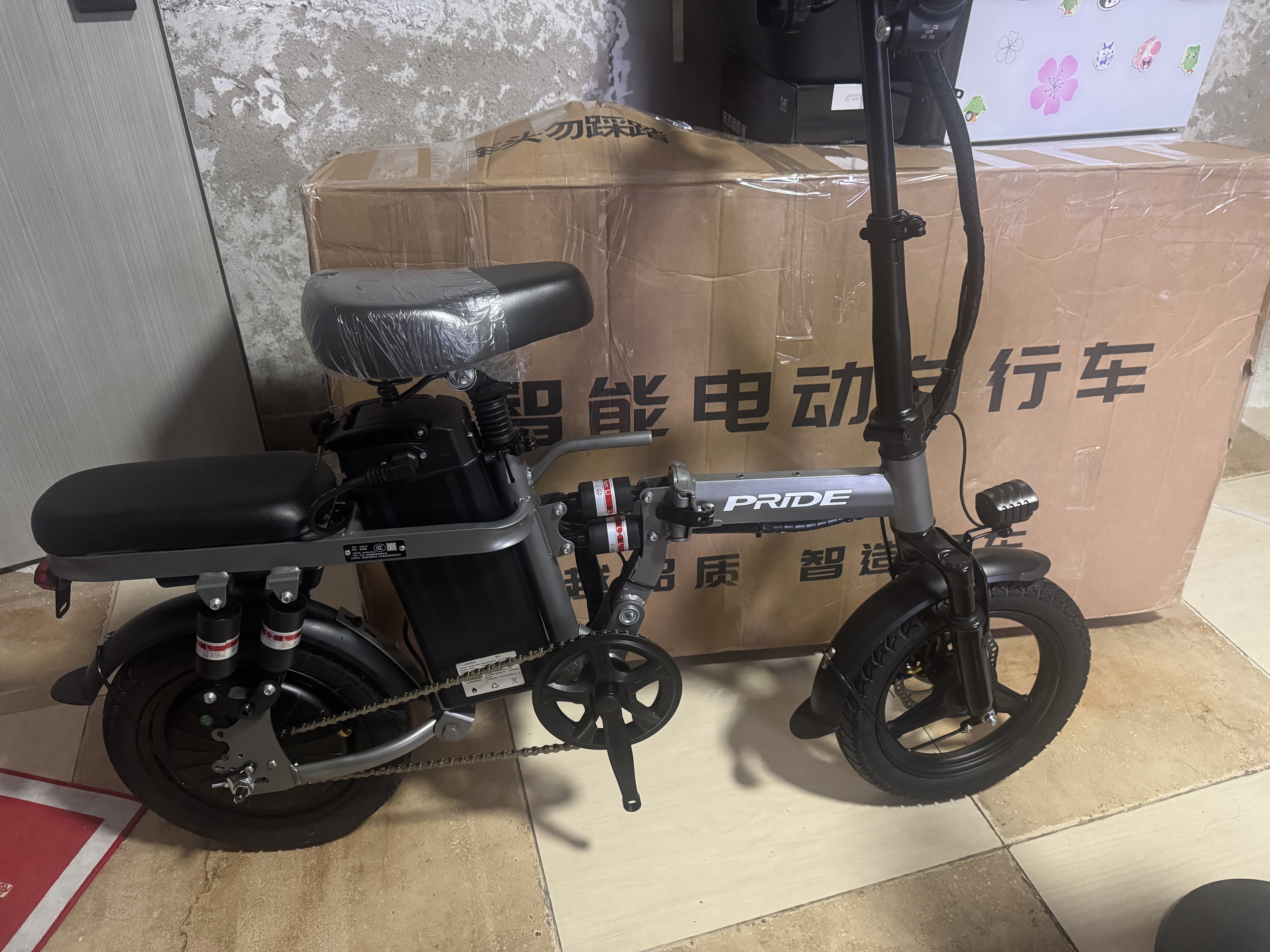 普莱德新国标折叠电动自行车 超长续航电动车 铝合金代驾车 锂电池助力男女通用成人电瓶车 代步电单车 旗舰版-12减震-进囗级电芯-30A纯电续航≤90km 实拍图