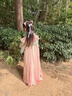 罗蒙女童汉服新中式中秋儿童明制连衣裙毕业演出服 桃色襦裙 130 实拍图