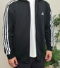 adidas休闲舒适三条纹立领夹克外套男装秋季阿迪达斯官方轻运动 黑色/白（推荐选大一码）   2XL 实拍图