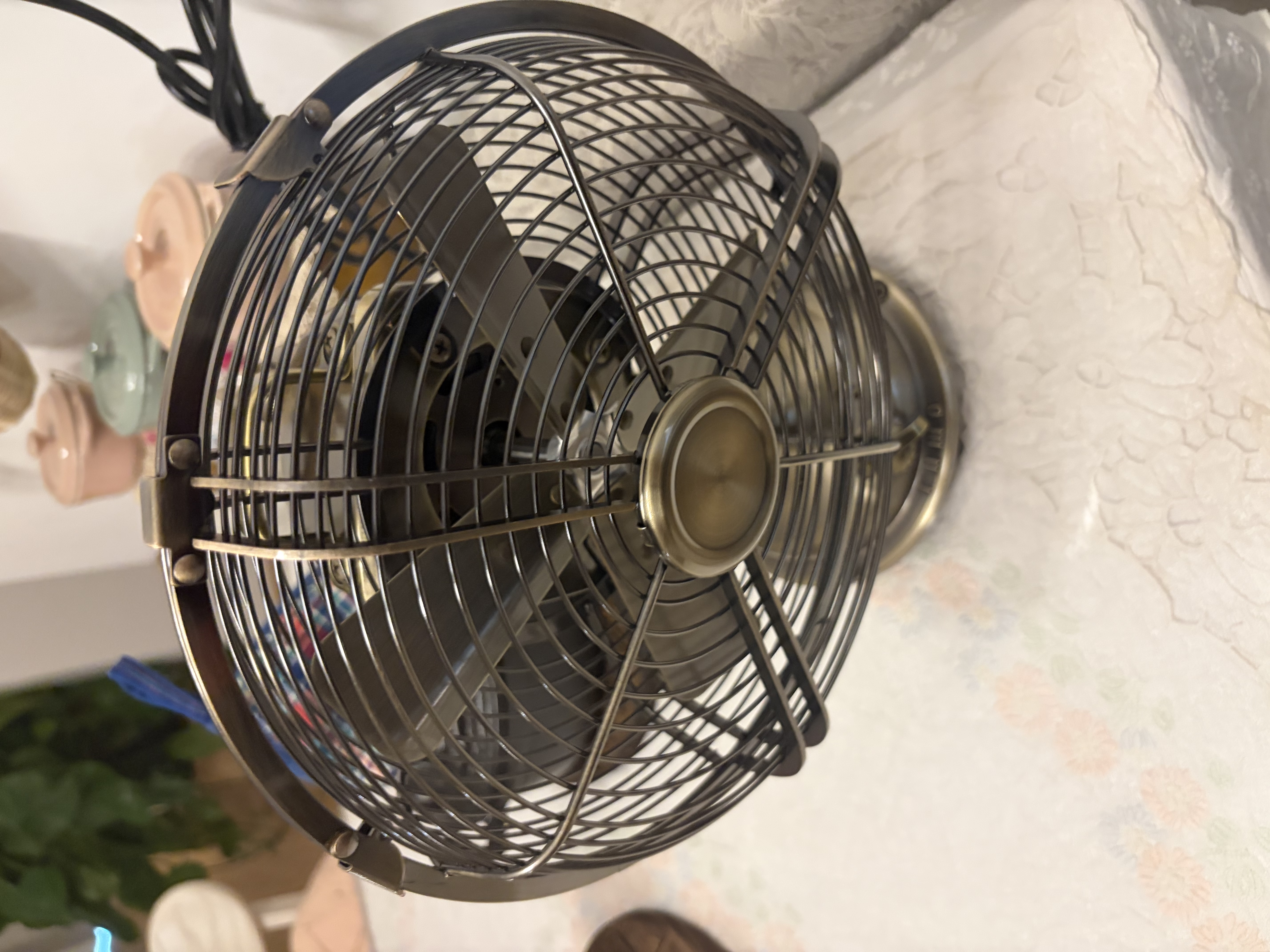 西佑风扇家用床头扇复古怀旧桌面风扇仿古台式小风扇小型轻奢纯金属古铜复古轻音风扇 实拍图