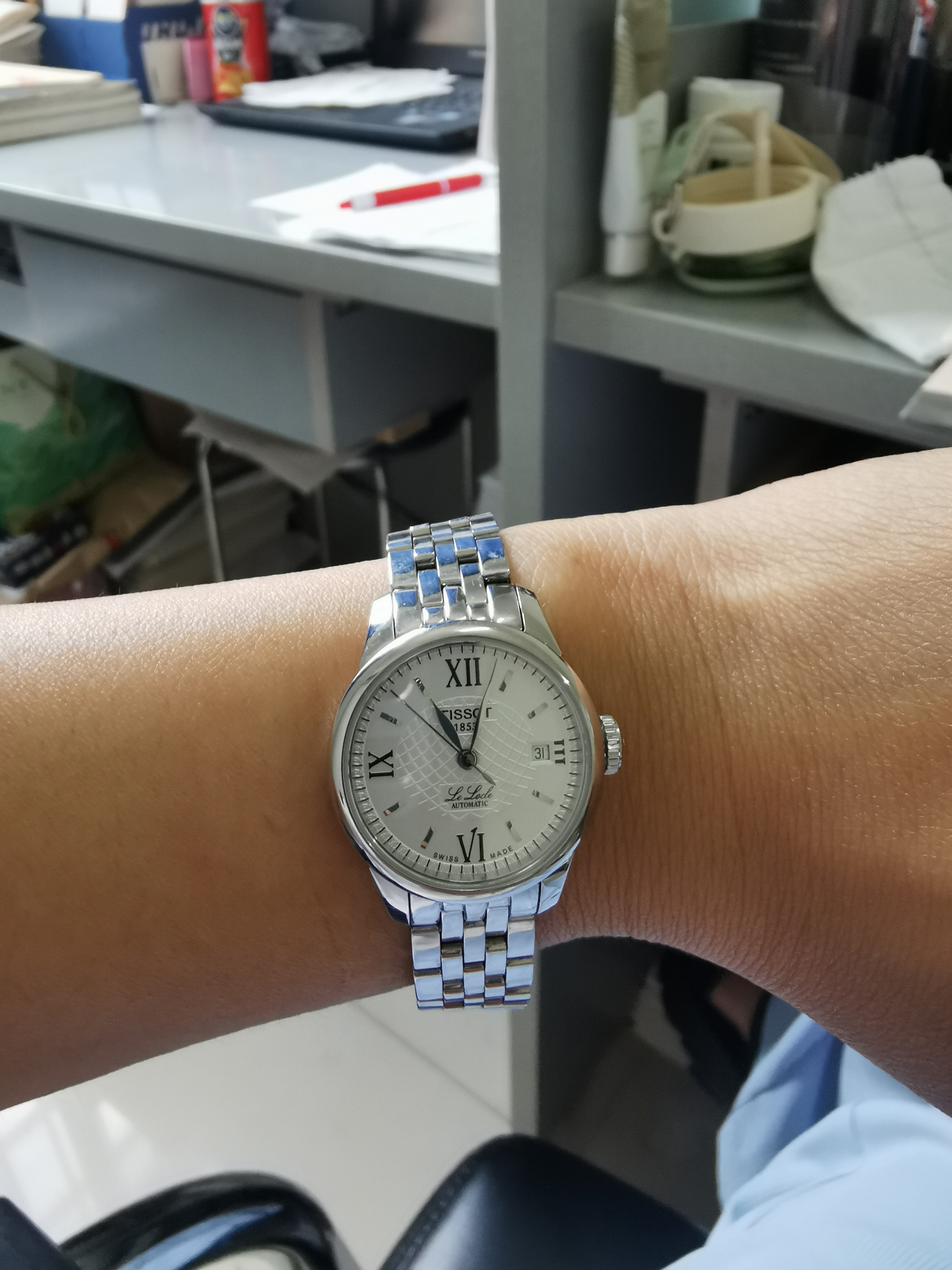 天梭（TISSOT） 手表 力洛克系列女表 瑞士自动机械女士钢带腕表商务表生日礼物 实拍图